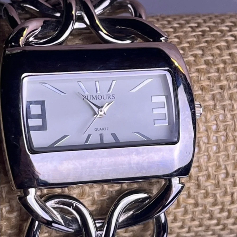 Rumors Silver Metallic Chain Watch